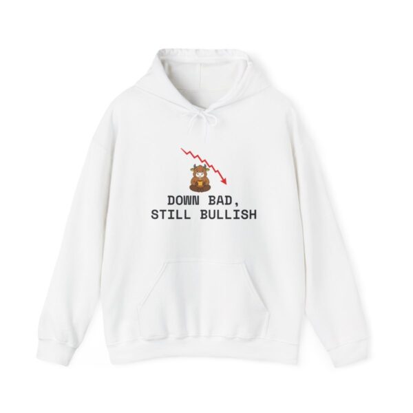 Down Bad, Still Bullish Hoodie, Funny Crypto Trader Sweatshirt, Coffee Bull Red Chart Hoodie, Investor Gift, Market Humor Down Bad, Still Bullish Hoodie, Funny Crypto Trader Sweatshirt, Coffee Bull Red Chart Hoodie, Investor Gift, Market Humor
