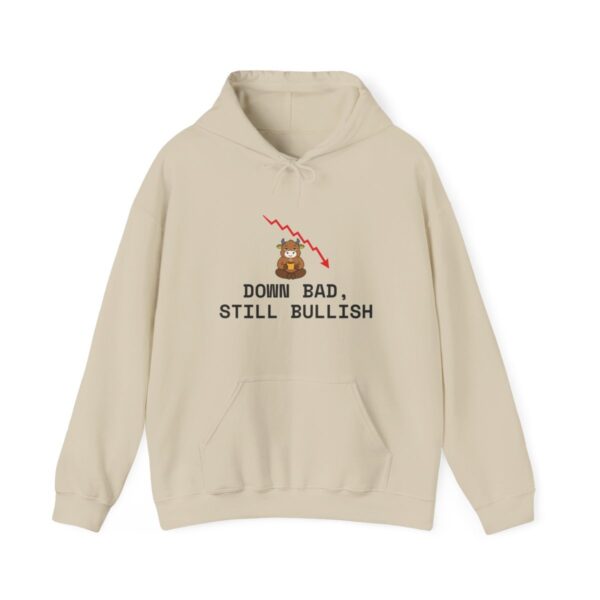 Down Bad, Still Bullish Hoodie, Funny Crypto Trader Sweatshirt, Coffee Bull Red Chart Hoodie, Investor Gift, Market Humor Down Bad, Still Bullish Hoodie, Funny Crypto Trader Sweatshirt, Coffee Bull Red Chart Hoodie, Investor Gift, Market Humor