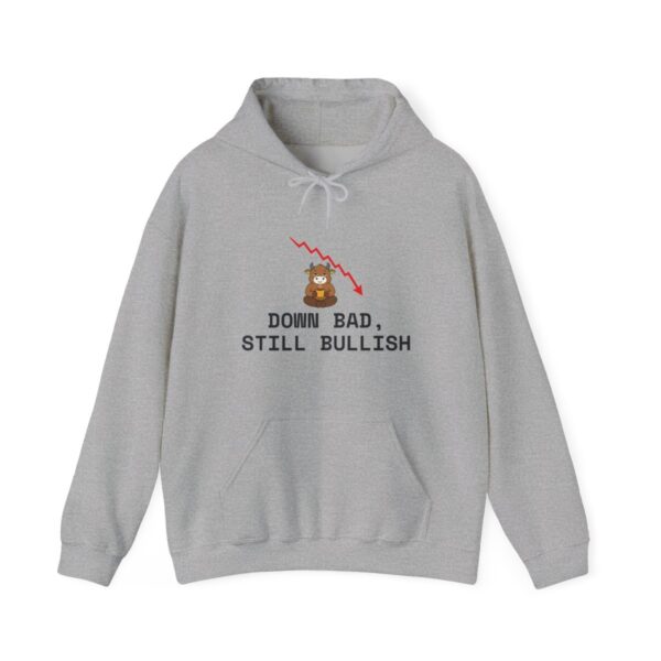 Down Bad, Still Bullish Hoodie, Funny Crypto Trader Sweatshirt, Coffee Bull Red Chart Hoodie, Investor Gift, Market Humor Down Bad, Still Bullish Hoodie, Funny Crypto Trader Sweatshirt, Coffee Bull Red Chart Hoodie, Investor Gift, Market Humor
