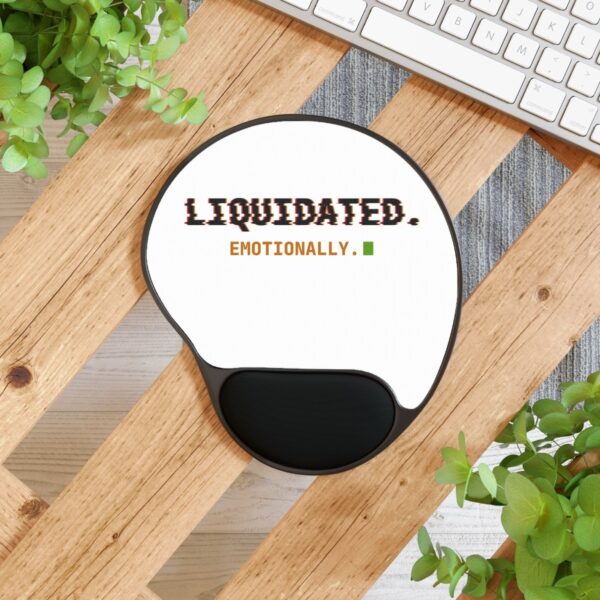 Liquidated. Emotionally. Mouse Pad with Wrist Rest, Funny Crypto Trader Mouse Pad, Glitch Text Desk Accessory, Investor Gift Liquidated. Emotionally. Mouse Pad with Wrist Rest, Funny Crypto Trader Mouse Pad, Glitch Text Desk Accessory, Investor Gift
