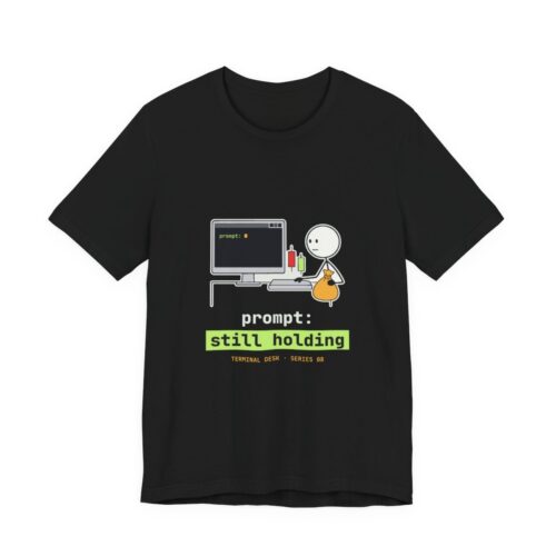 Prompt: Still Holding tee in Black