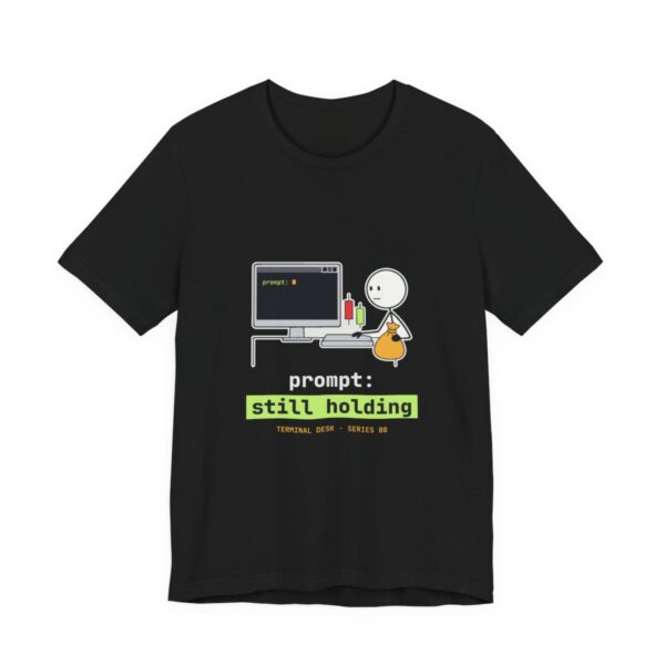 Prompt: Still Holding tee in Black Prompt: Still Holding tee in Black