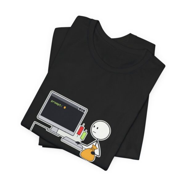 Prompt: Still Holding tee in Black Prompt: Still Holding tee in Black