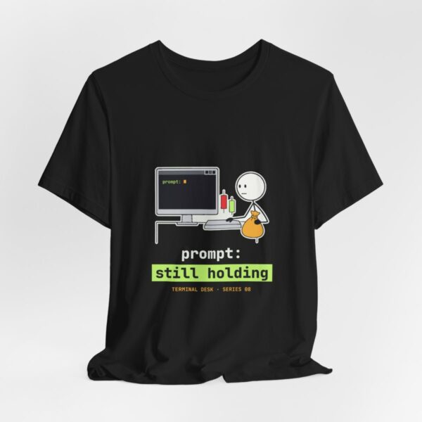Prompt: Still Holding tee in Black Prompt: Still Holding tee in Black