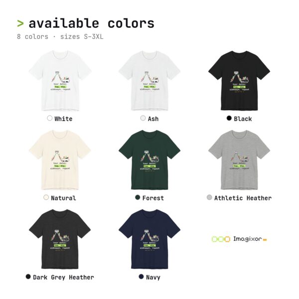 Tour Dates: Top, Dip, Sideways, Repeat tee - available colors Tour Dates: Top, Dip, Sideways, Repeat tee - available colors